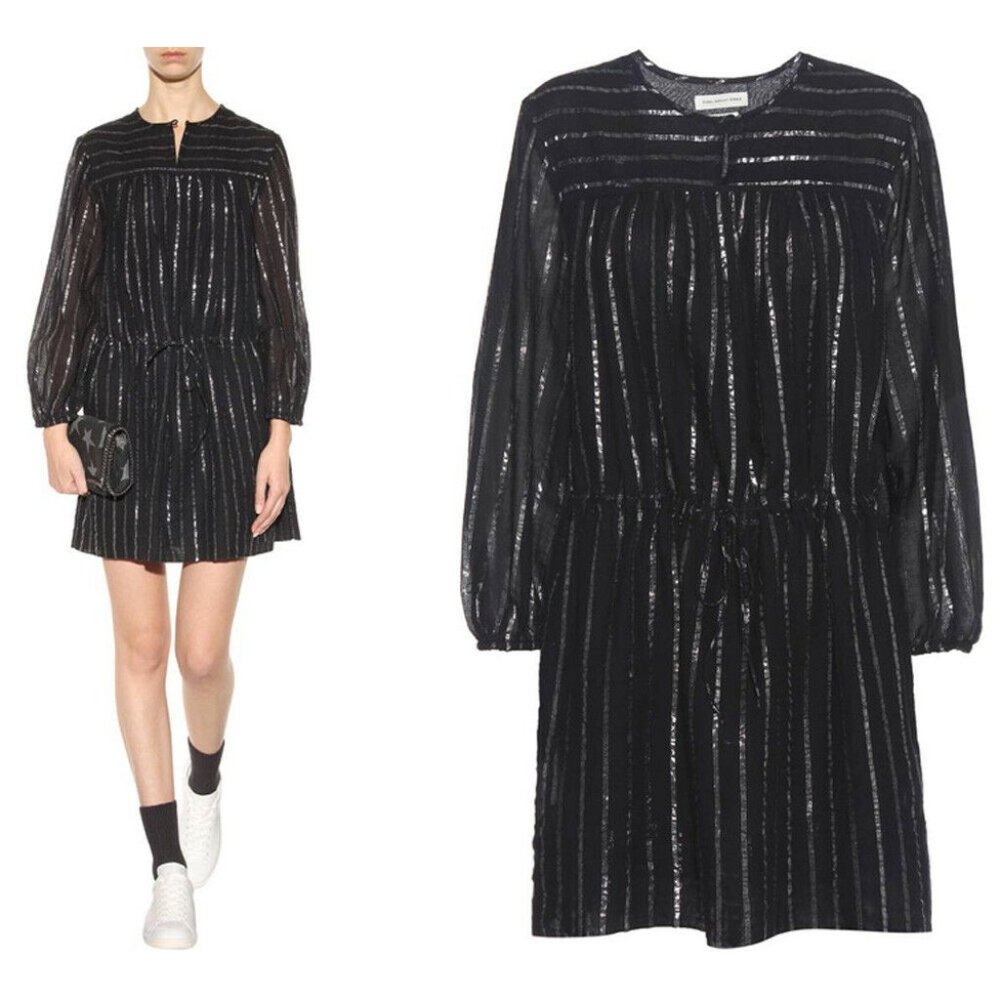 NEW etoile Isabel marant salome metallic stripe dr